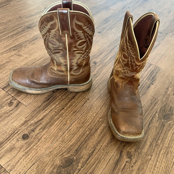 Justin Brown Western Boots Size 8.5 Square Toe - Picture 3 of 6